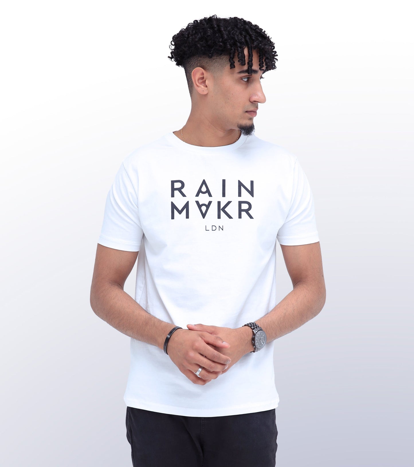 RAINMAKR LDN - FRONT PRINT - WHITE T-SHIRT