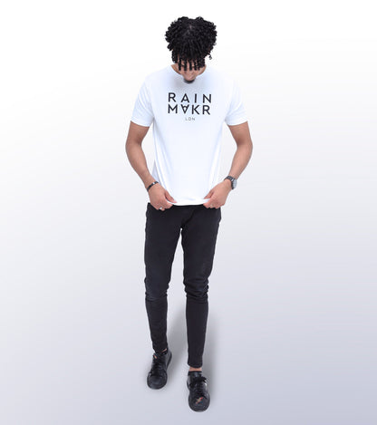 RAINMAKR LDN - FRONT PRINT - WHITE T-SHIRT