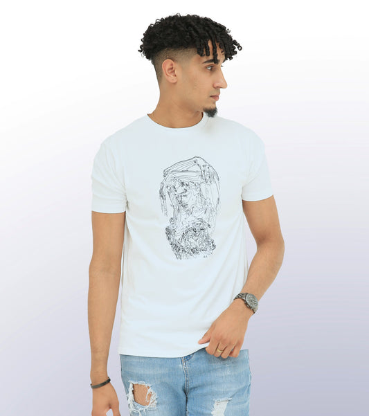 RAIN SHOWER - FRONT PRINT - WHITE T-SHIRT