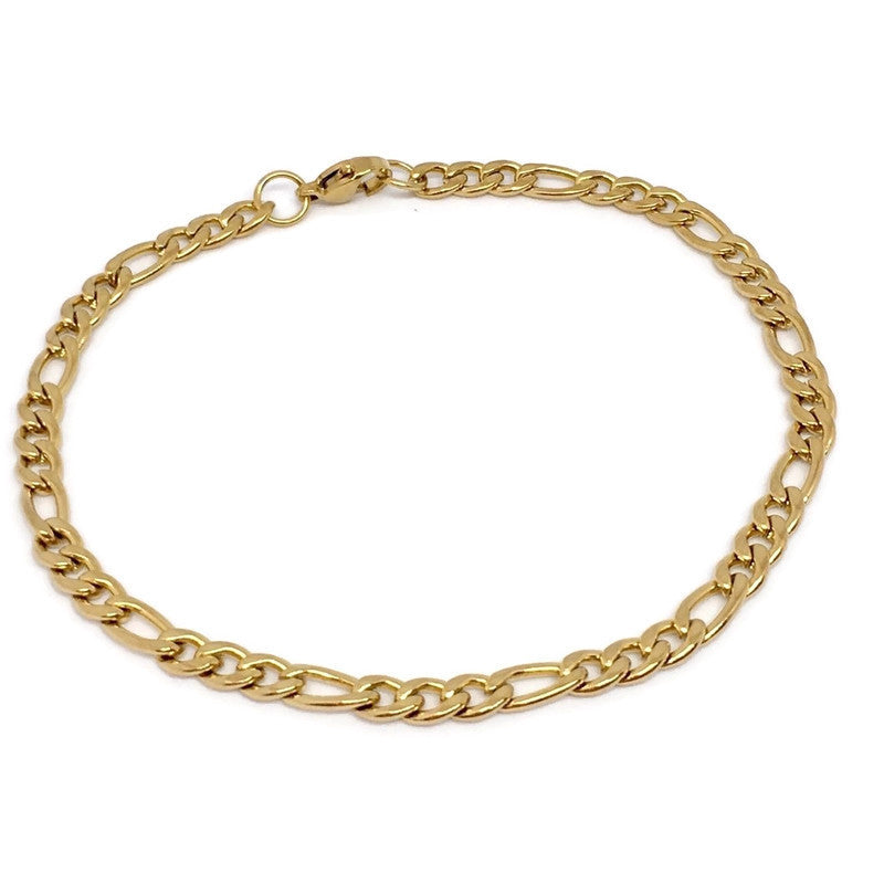 Figaro Chain Link Bracelet