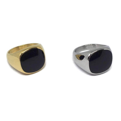 Onyx-Style Black Stone Ring