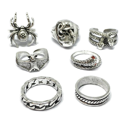 7 Piece Spider Ring Set