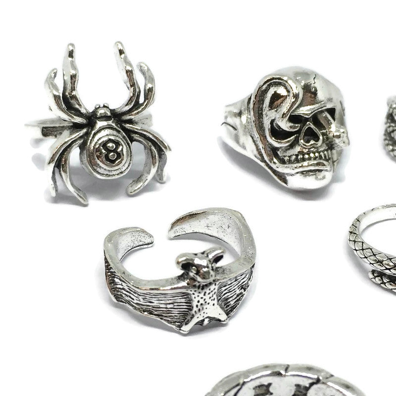 7 Piece Spider Ring Set