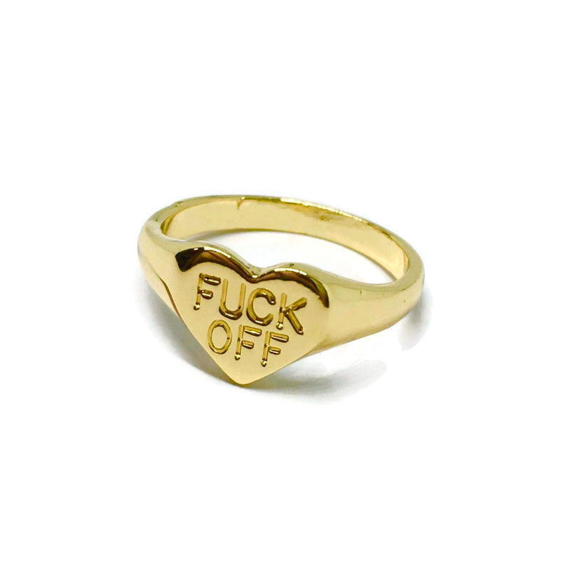 Fuck Off Love Heart Ring