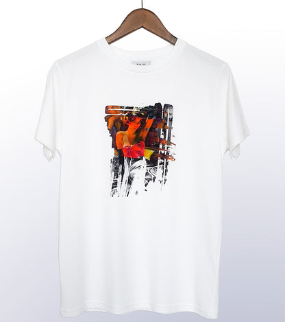 POP STROKE ONE - FRONT PRINT - WHITE T-SHIRT