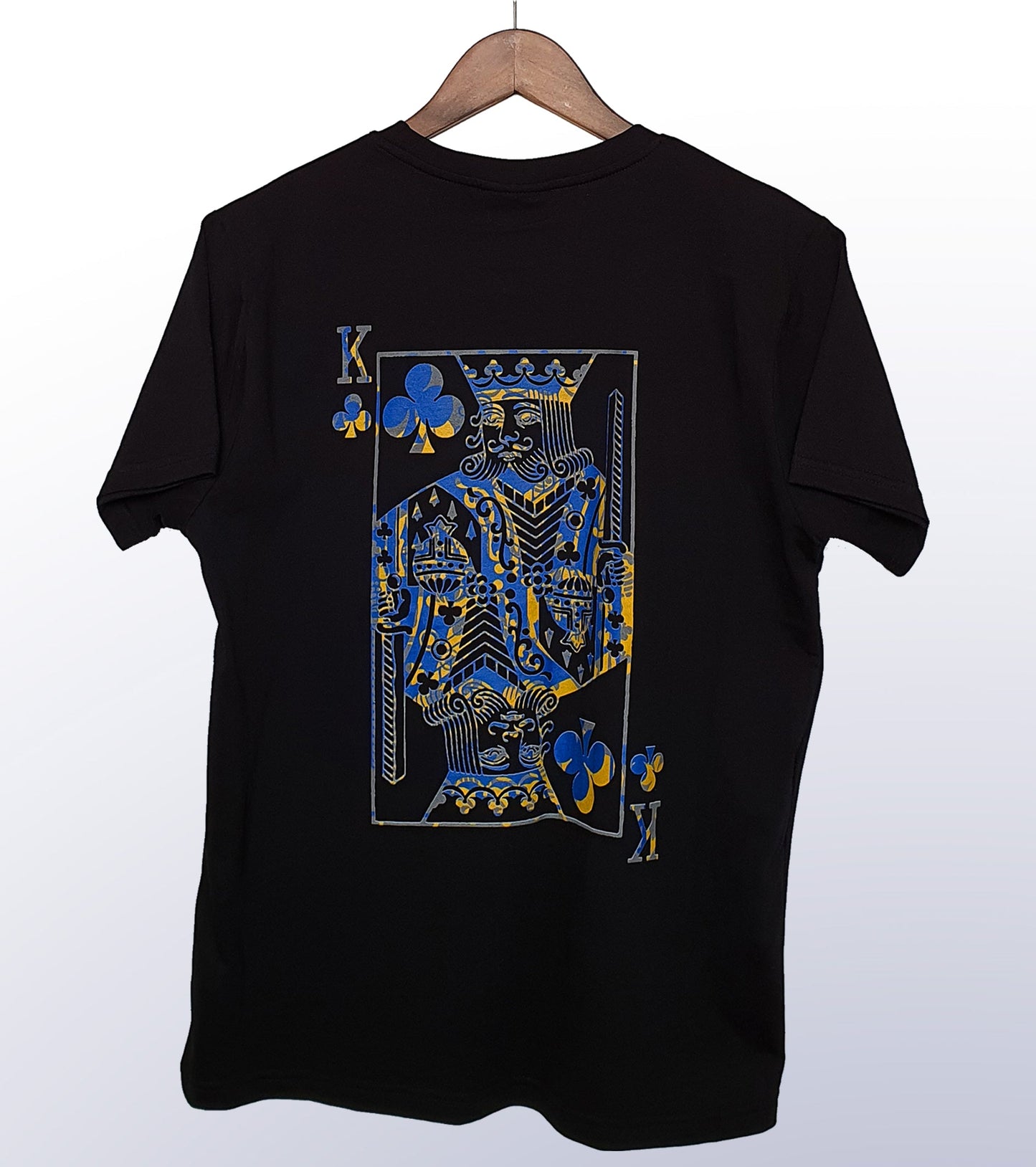 KING OF CLUBS - BACK PRINT - BLACK T-SHIRT