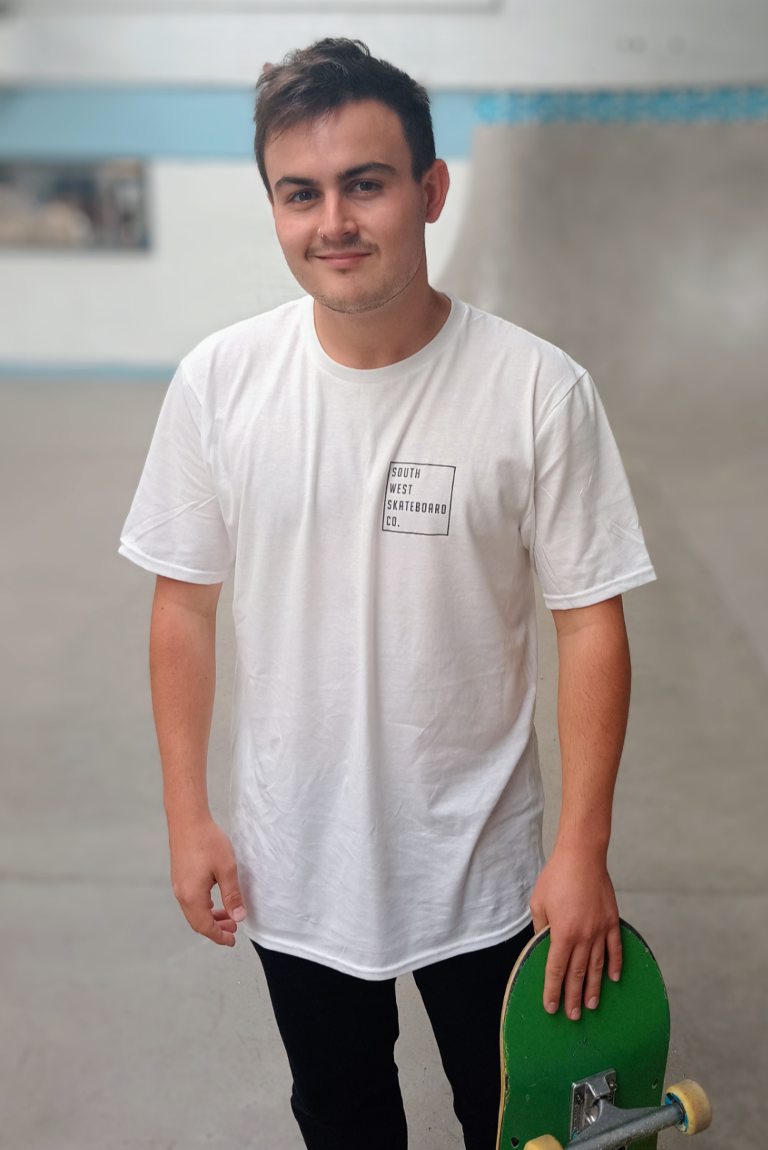 South West Skateboard Co. T-Shirt - White/Black Square Logo