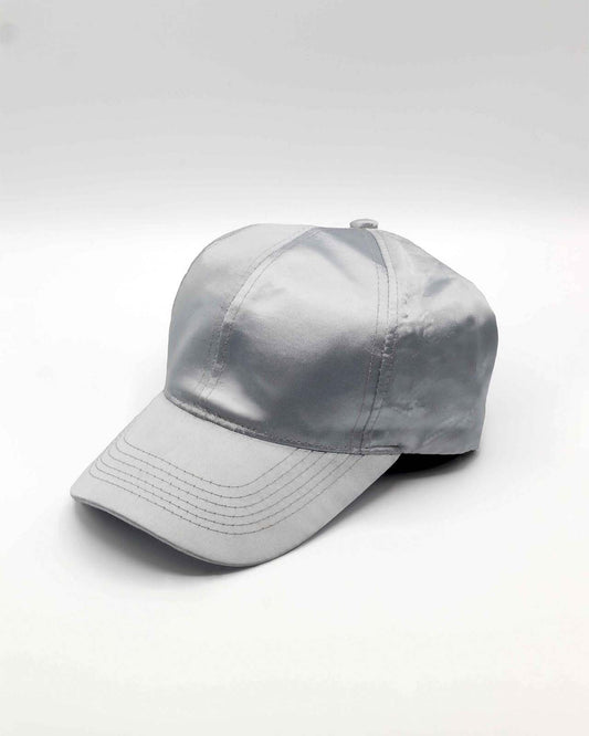 Dangerously In Love Satin Baseball Cap In Grey - Bad Handwriting