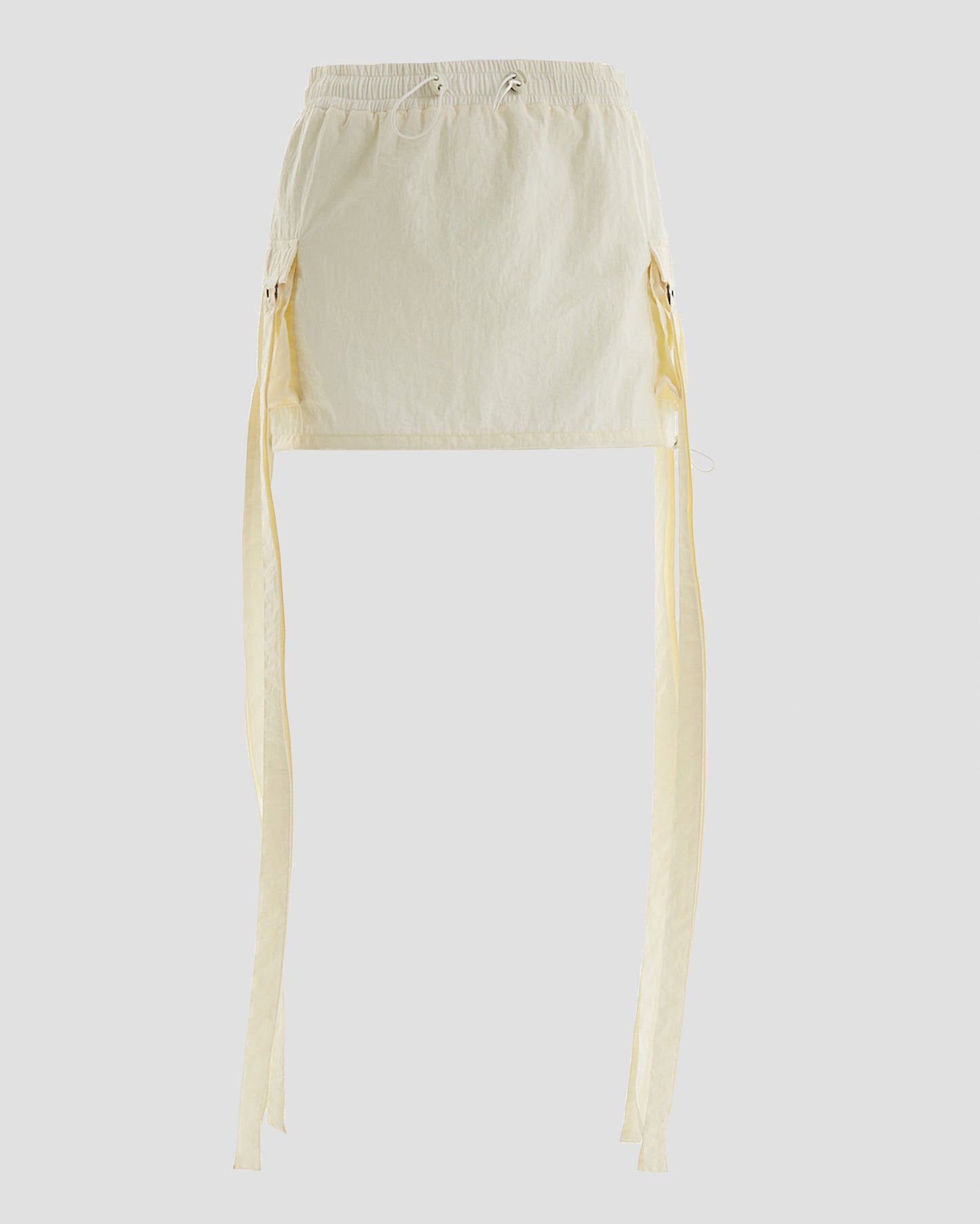 Club Kid Parachute Technical Cargo Mini Skirt in Off White