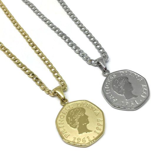 Princess Diana 50 Pence Necklace