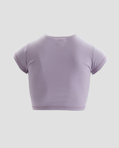 Cloud 9 Crop Baby T-Shirt with Graphic in Purple