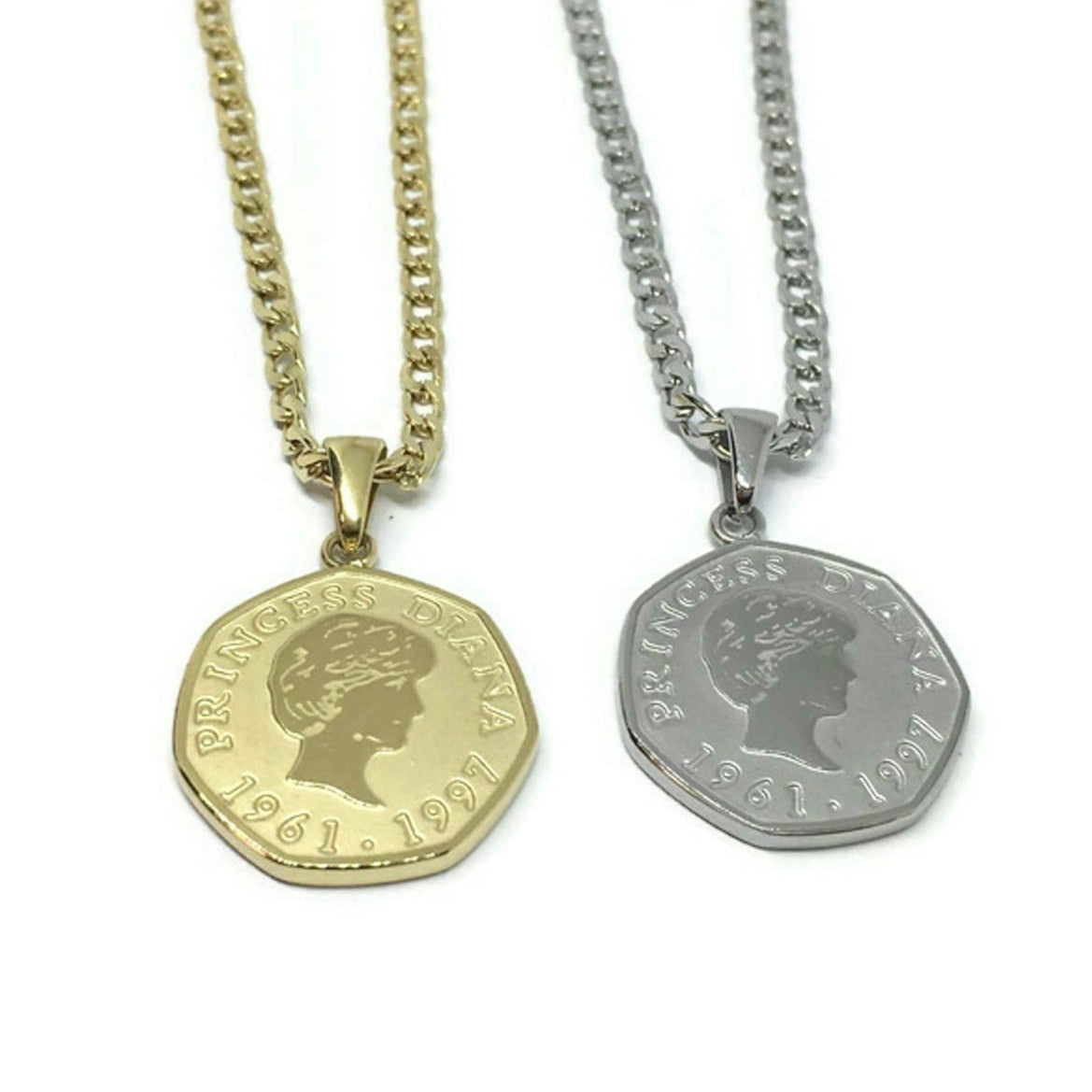 Princess Diana 50 Pence Necklace