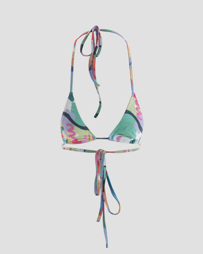 Teeny Tie Bikini Top with Graphic Print in Multicolour