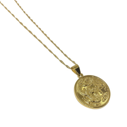 Asian Dragon Coin Necklace